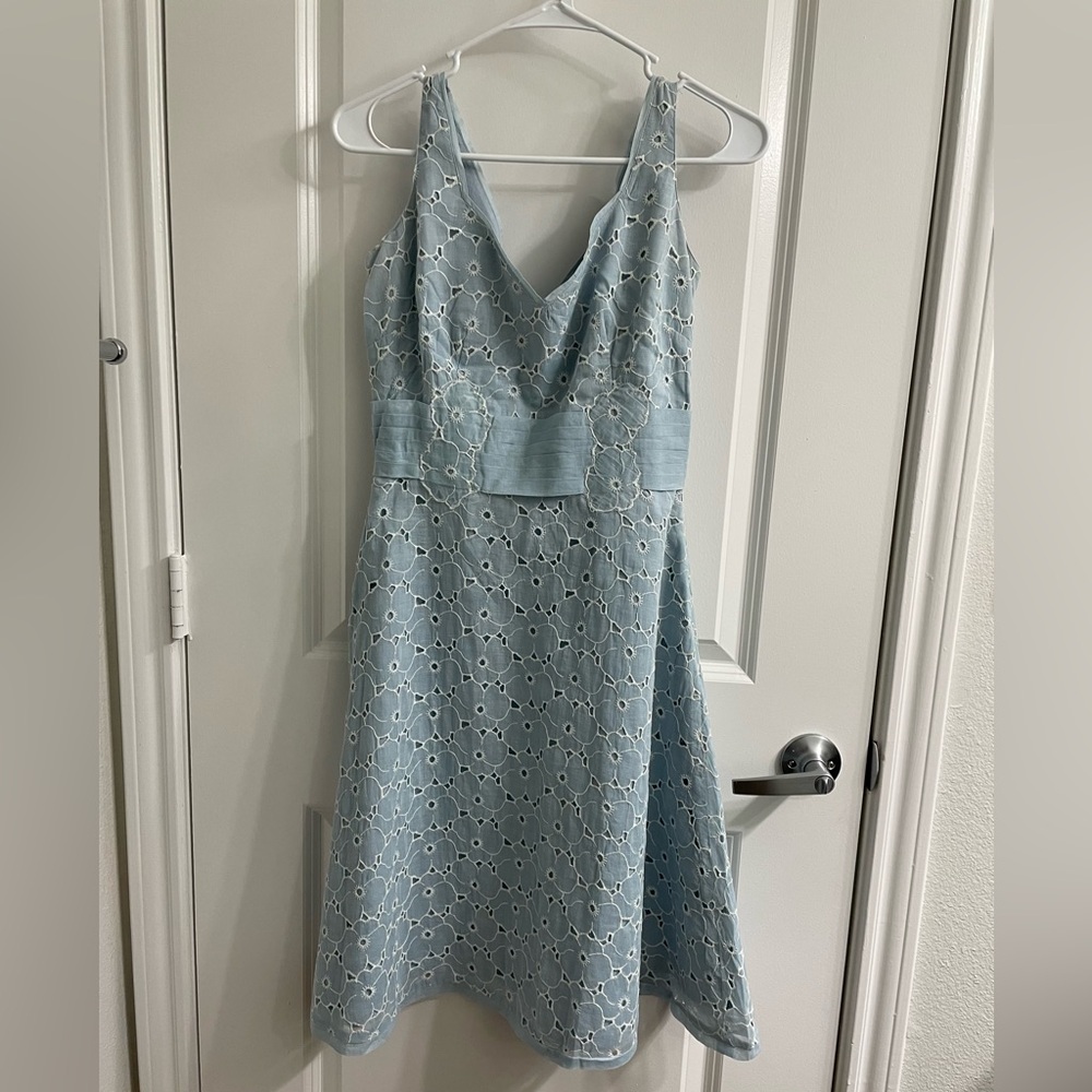Anthropologie cotton blue eyelet dress Size 4
